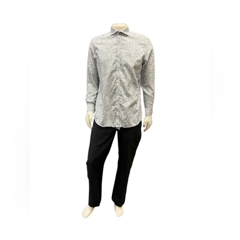 Daniel Hechter Modern Fit Floral Button Down Blue/Black/White/Red Size Large